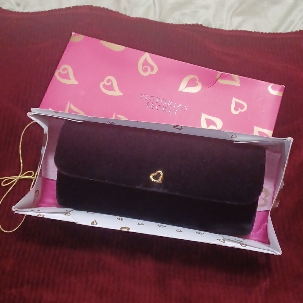 Victoria Secret Black Velvet Clutch